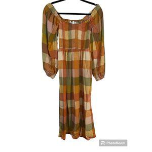 PETAL + Pup Fall Dress Sz 4 Checkered Plaid Holiday Thanksgiving Pumpkin Patch X